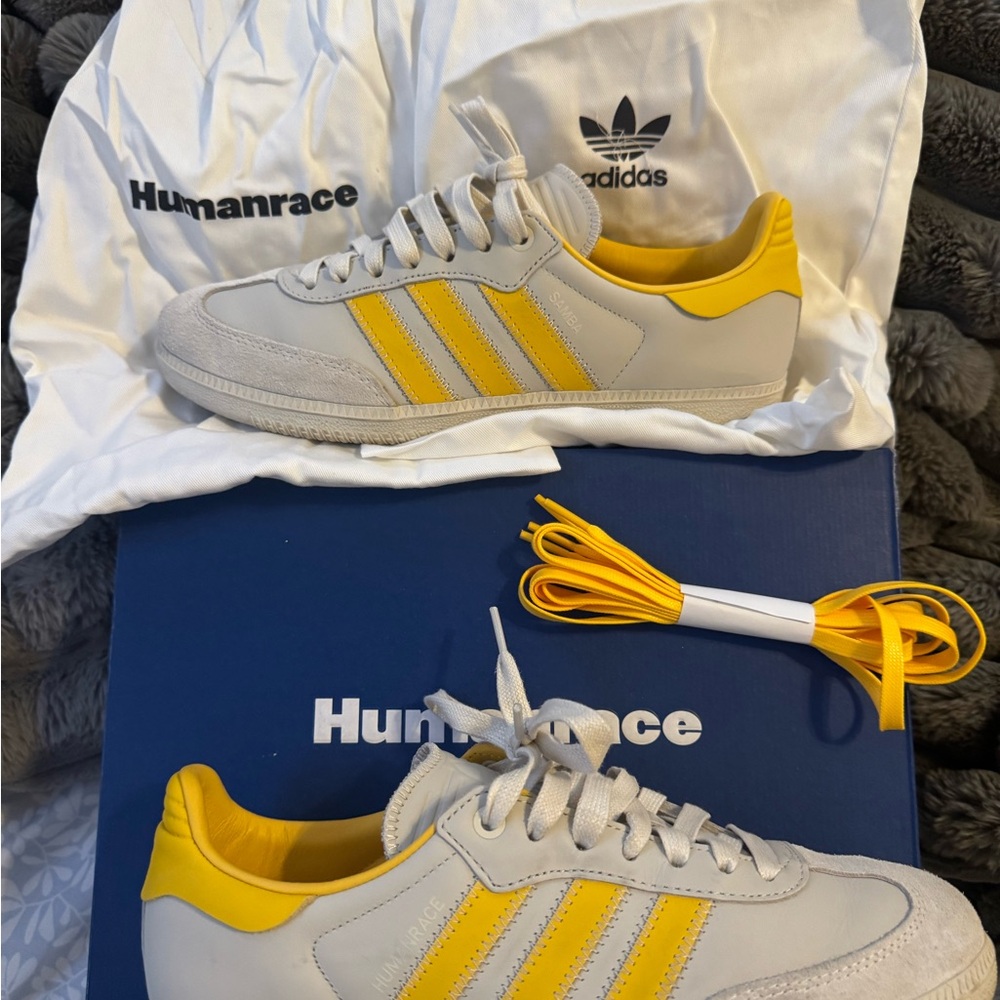 adidas Humanrace Athletic Shoes - Yellow and White